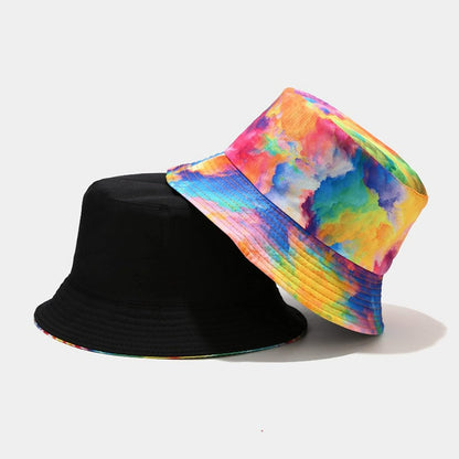Pandaize Sombrero de cubo reversible con estampado unisex de doble cara 