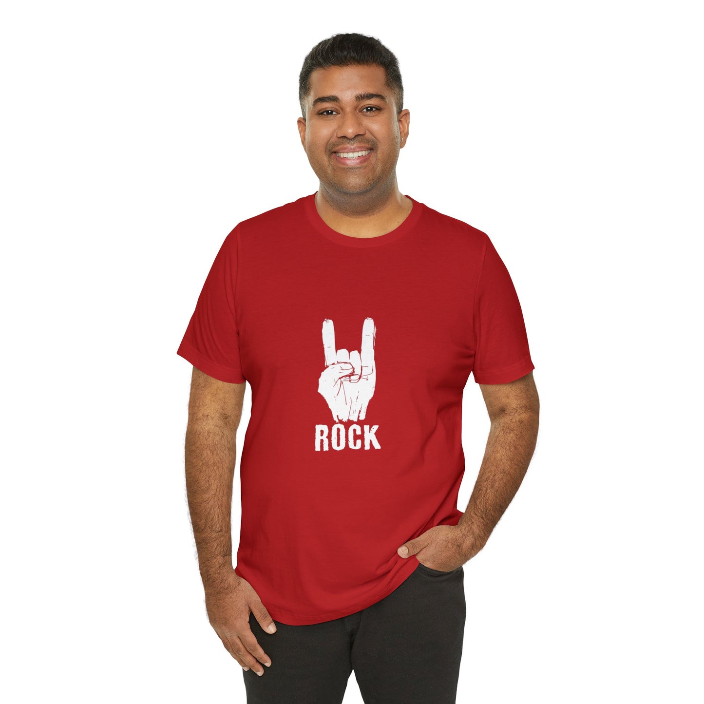 Camiseta blanca Hand Horn Rock N Roll - Camiseta de manga corta