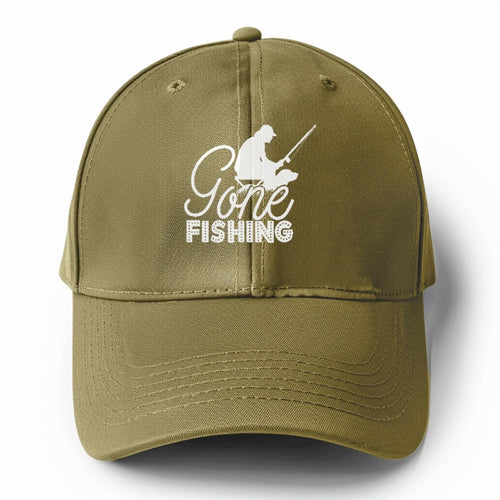 Gone Fishing Solid Color Baseball Cap