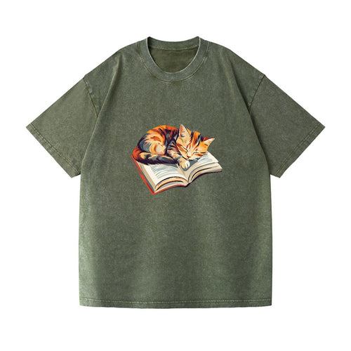 Cat Nap On Book Vintage T-shirt