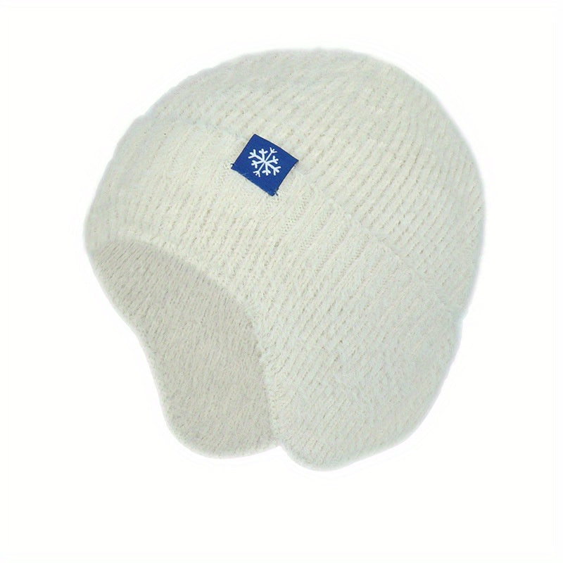 Mens Fleece Ear Winter Baseball Cap Cold Proof And Warm Knitted