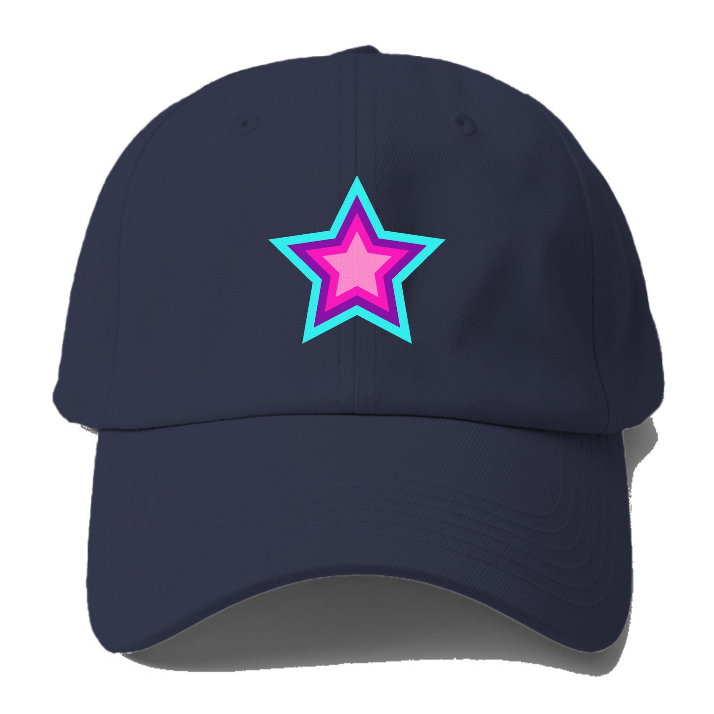 Retro 80s Star Rainbow Blue Hat