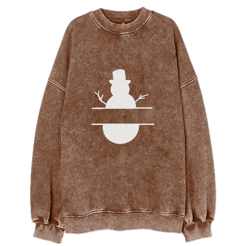 Split Snowman Vintage Sweatshirt