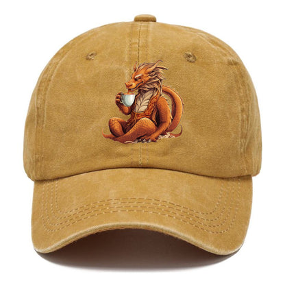 dragon drinking coffee Hat