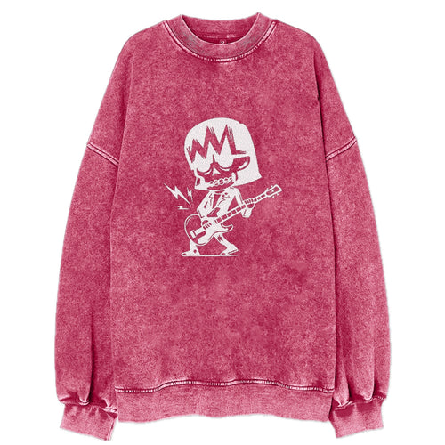 Skeleton Rock Guitar Vintage Sweatshirt