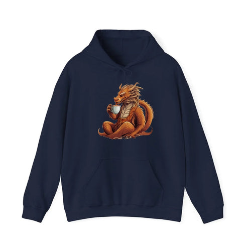 Dragon Drinking Coffee Hooded Sweatshirt