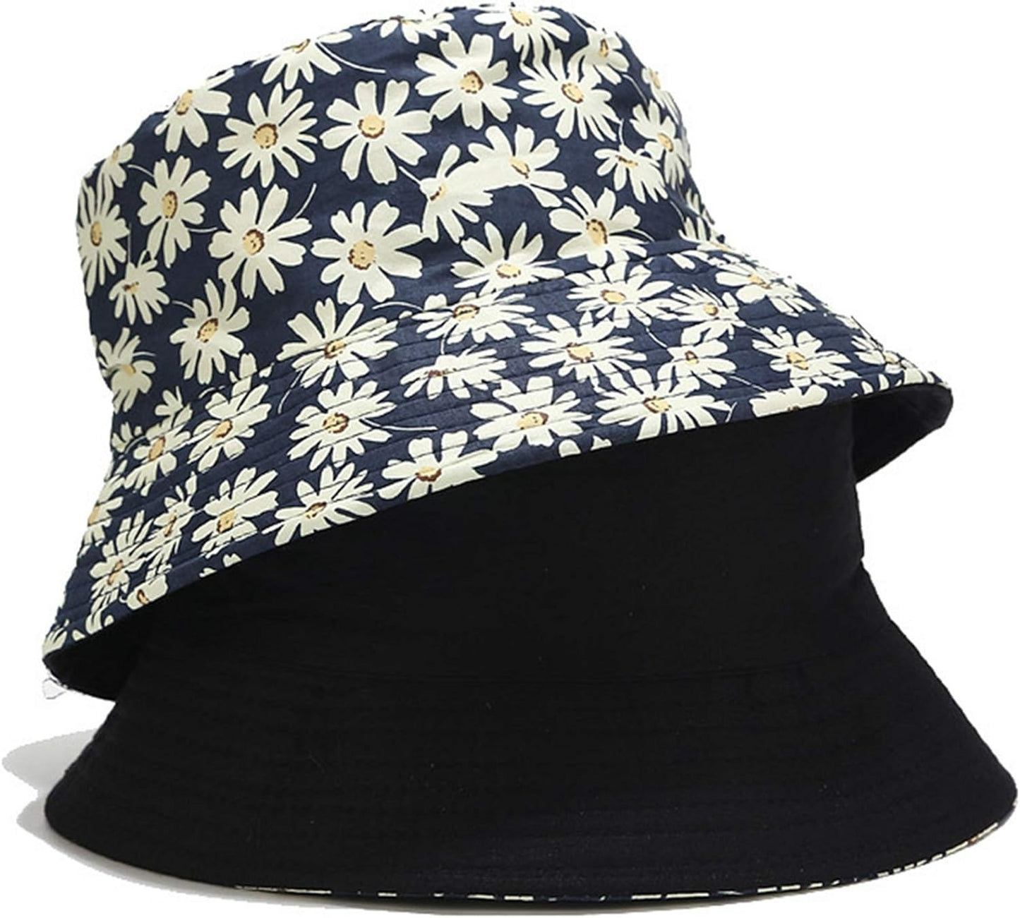 Pandaize Sombrero de cubo reversible con estampado unisex de doble cara 