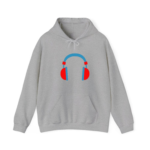 Retro 80s Headphones Red Hooded Sweatshirt