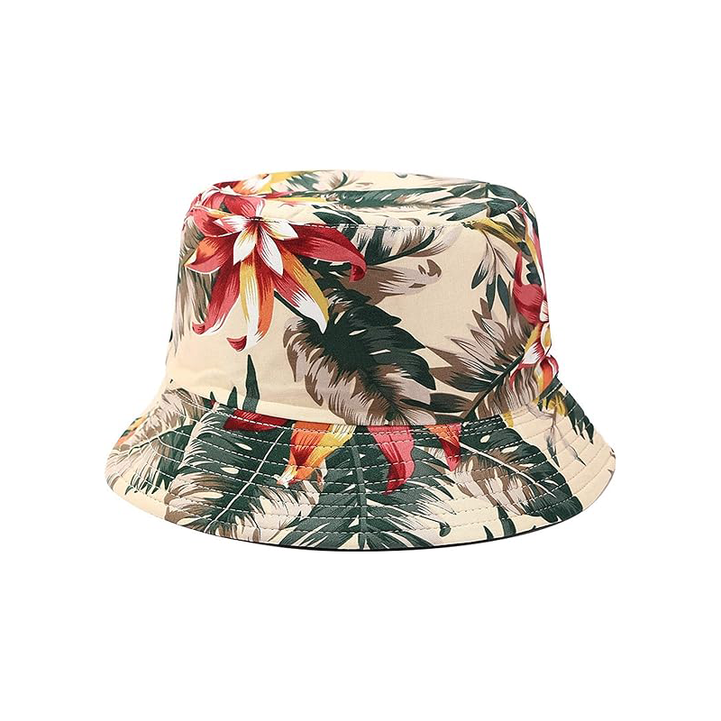 Pandaize Sombrero de cubo reversible con estampado unisex de doble cara 