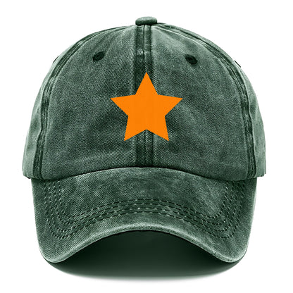 Retro 80s Star Orange Hat