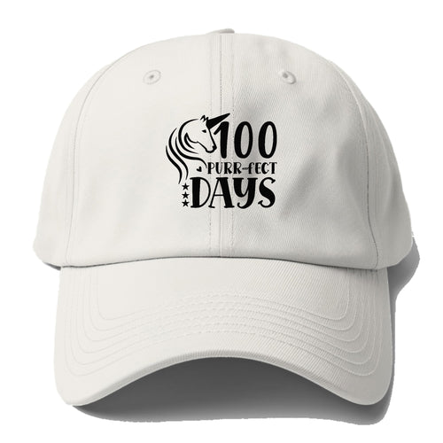 100 Purr Fect Days Baseball Cap For Big Heads