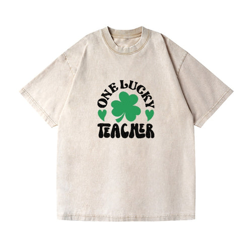 One Lucky Teacher Clover Vintage T-shirt