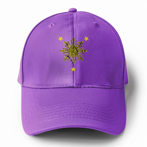 Filipino Cultural Sun Motif Solid Color Baseball Cap