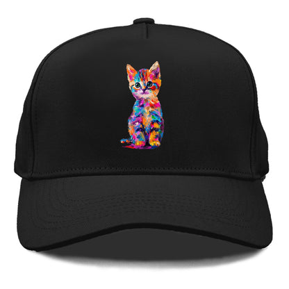 Rainbow Kitten Brushstroke Beauty Hat