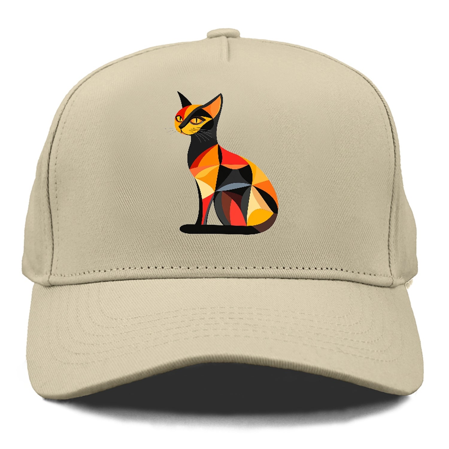 Geometric Cat in Thought Hat