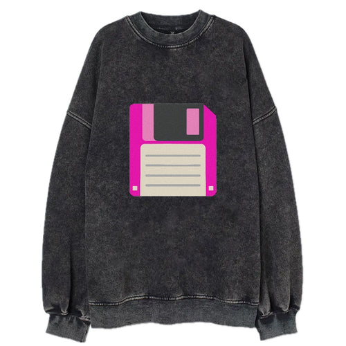 Retro 80s Floppy Disk Pink Vintage Sweatshirt