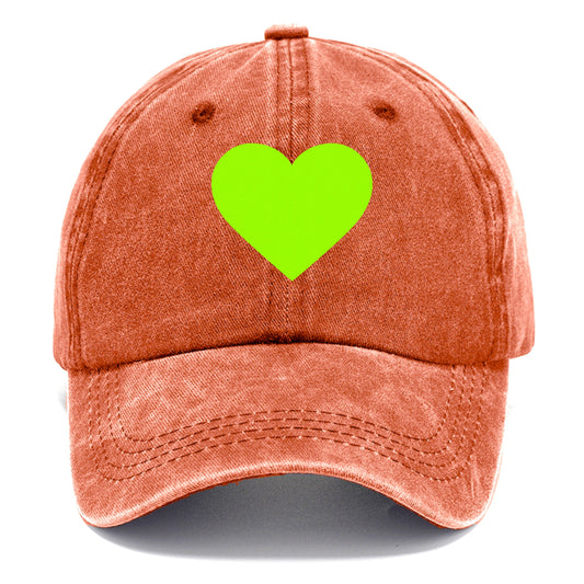 Retro 80s Heart Green Hat