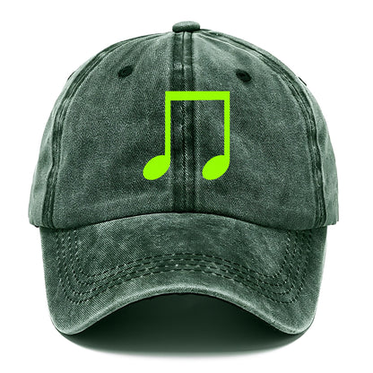 Retro 80s Music Note Green Hat