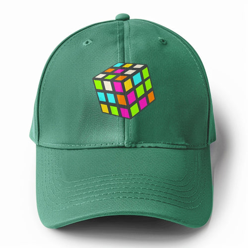 Retro 80s Rubik's Cube Solid Color Baseball Cap