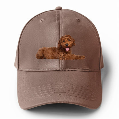 Labradoodle laying down Hat