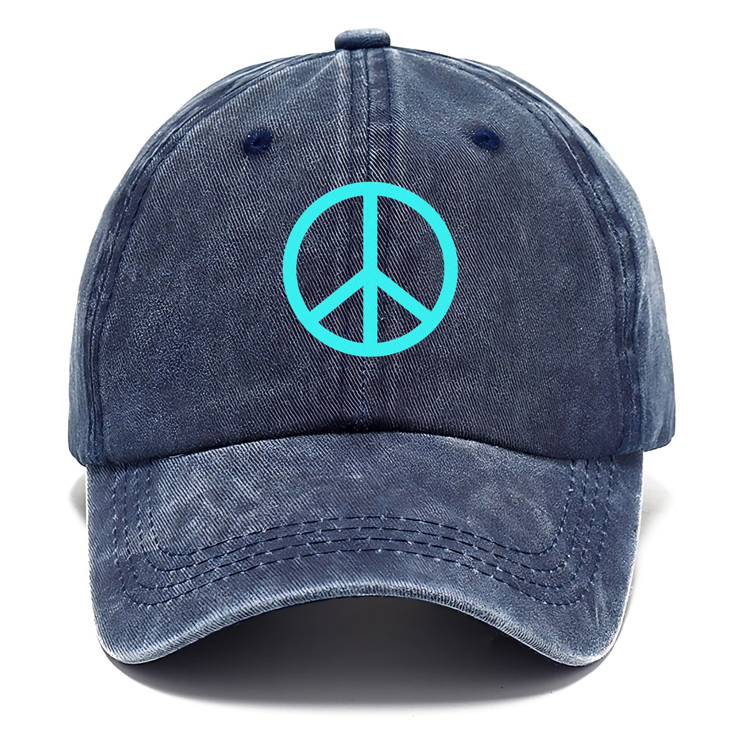 Retro 80s Peace Sign Blue Hat