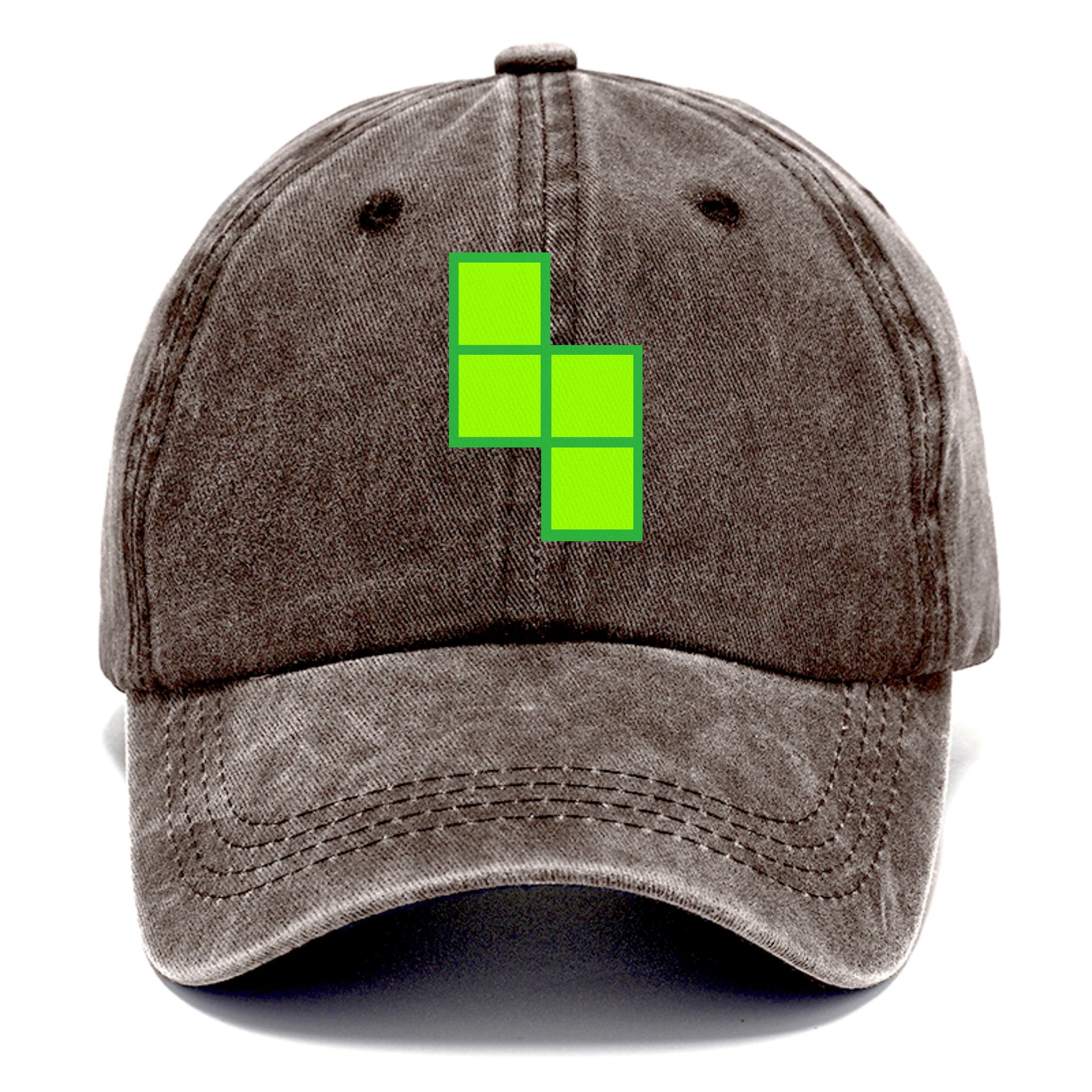 Retro 80s Tetris Blocks Green Hat