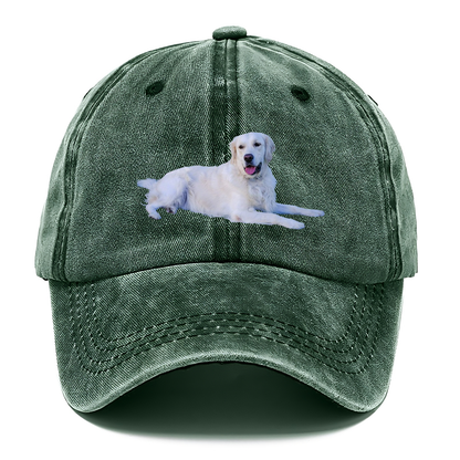 White Golden Retriever Laying Down Classic Cap