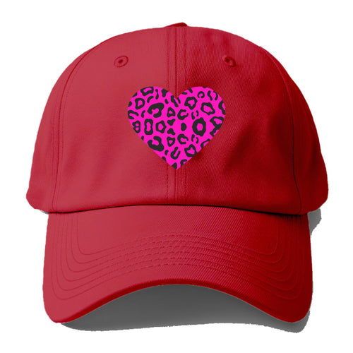 Retro 80s Heart Cheetah Print Baseball Cap