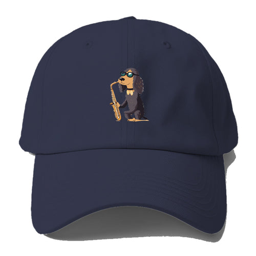 Dog Playing Saxophone Baseball Cap