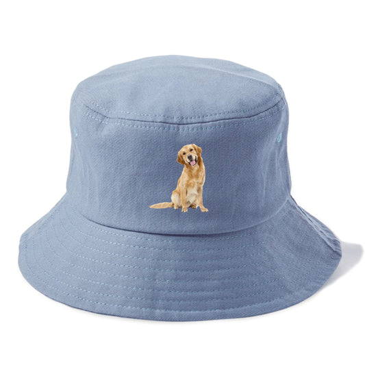 Joyful golden retriever with a radiant smile Hat