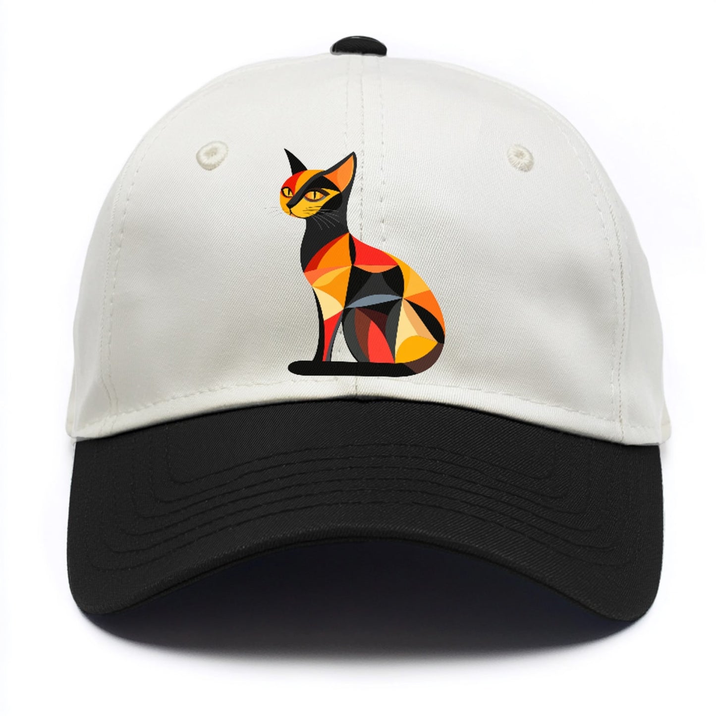 Geometric Cat in Thought Hat