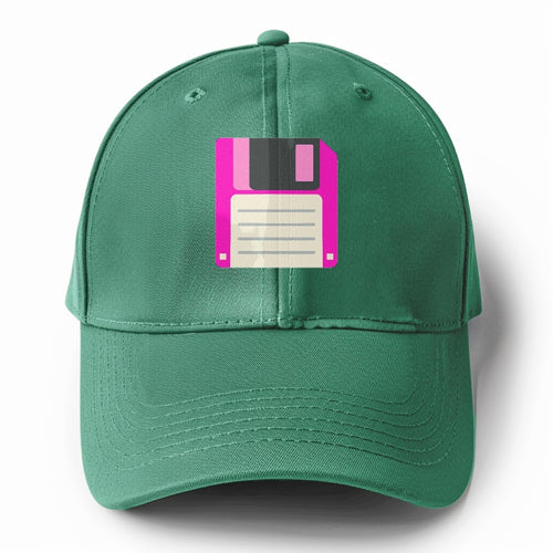 Retro 80s Floppy Disk Pink Solid Color Baseball Cap