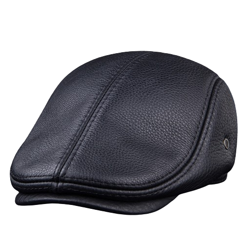 Pandaize Premium Full Grain Leather Hat with Hidden Ear Protection - G