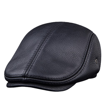 Pandaize Gorro de Piel Flor Premium con Protección Oculta para los Oídos - Piel Auténtica, Ropa Exterior Otoño-Invierno, Calidez, Moda, Estilo Vintage