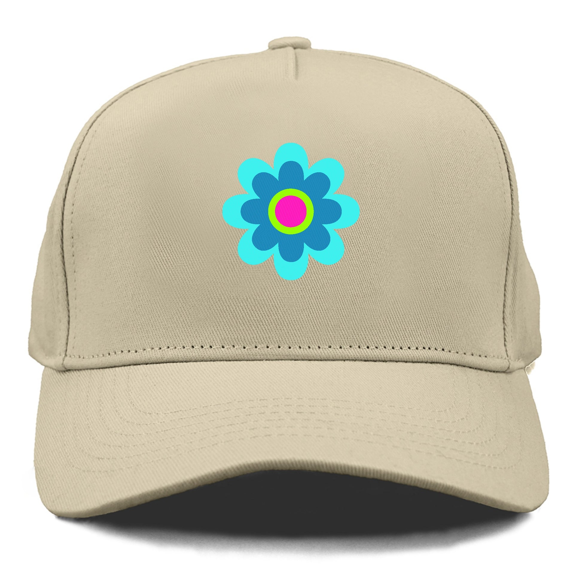 Retro 80s Flower Blue Hat