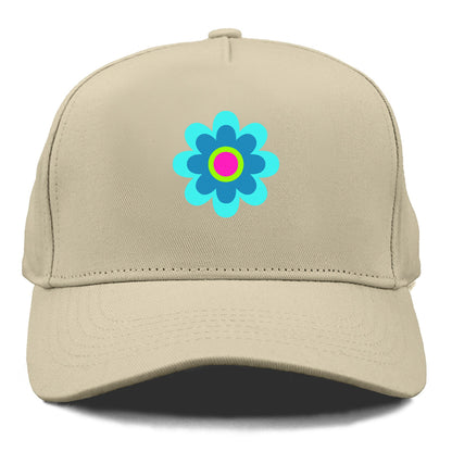 Retro 80s Flower Blue Hat