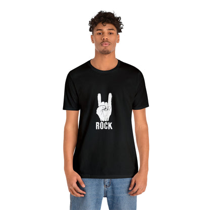 Camiseta blanca Hand Horn Rock N Roll - Camiseta de manga corta