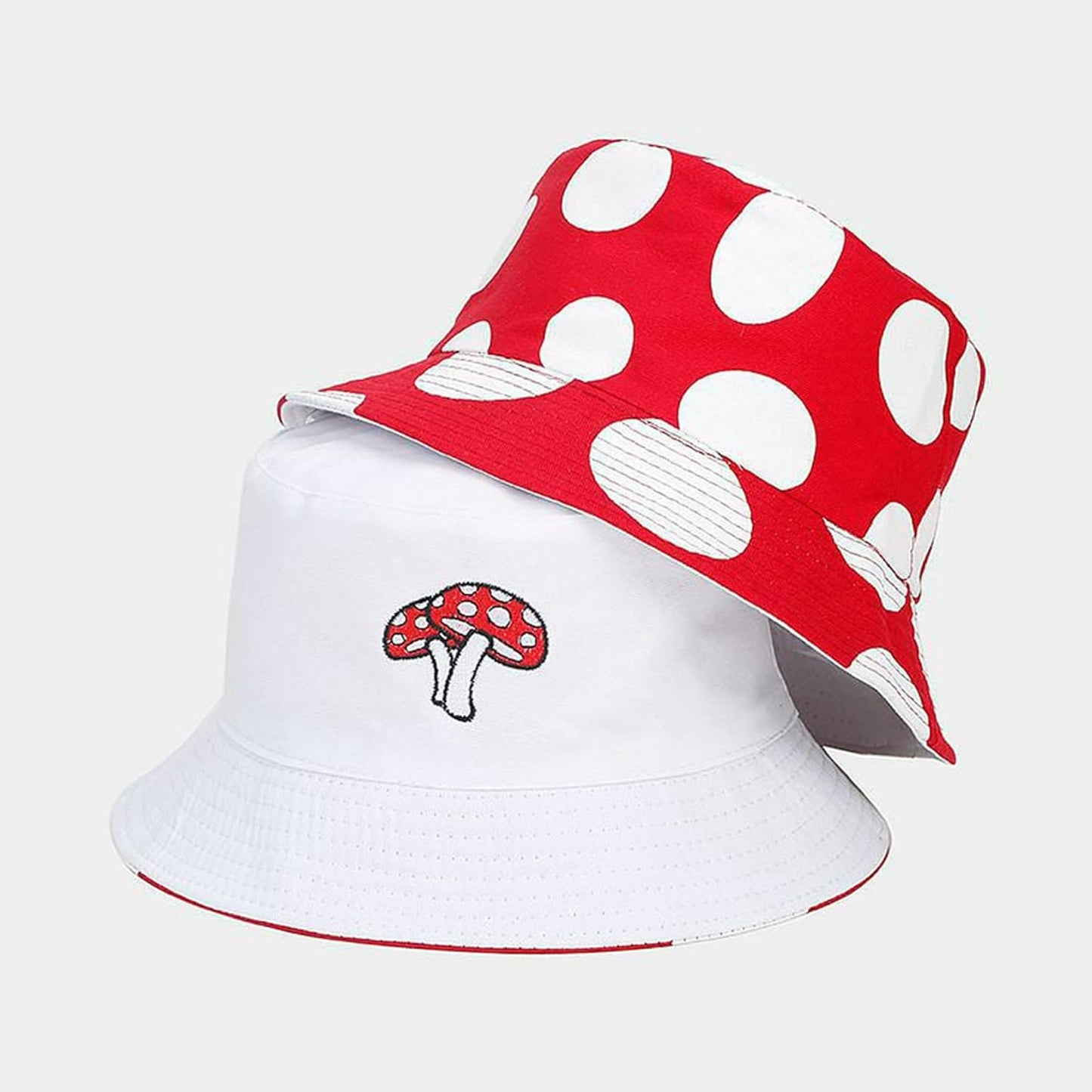 Pandaize Sombrero de cubo reversible con estampado unisex de doble cara 