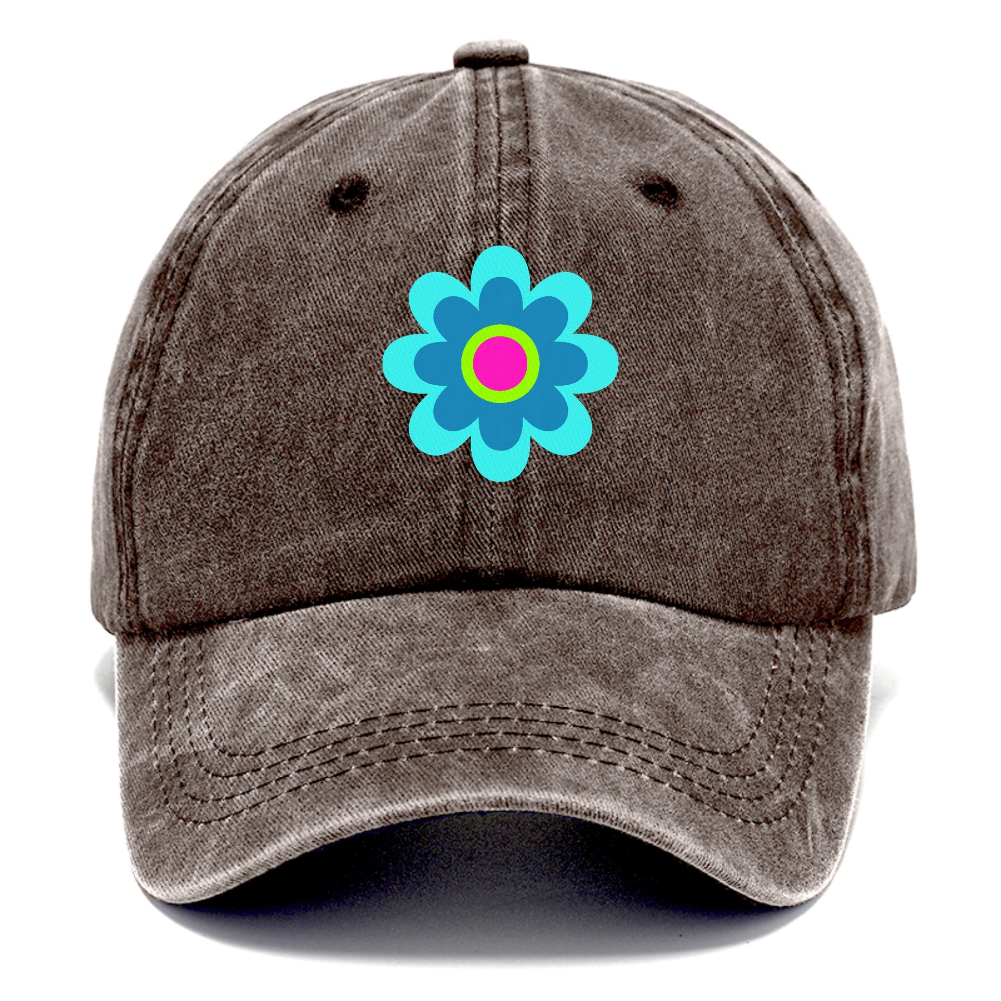 Retro 80s Flower Blue Hat