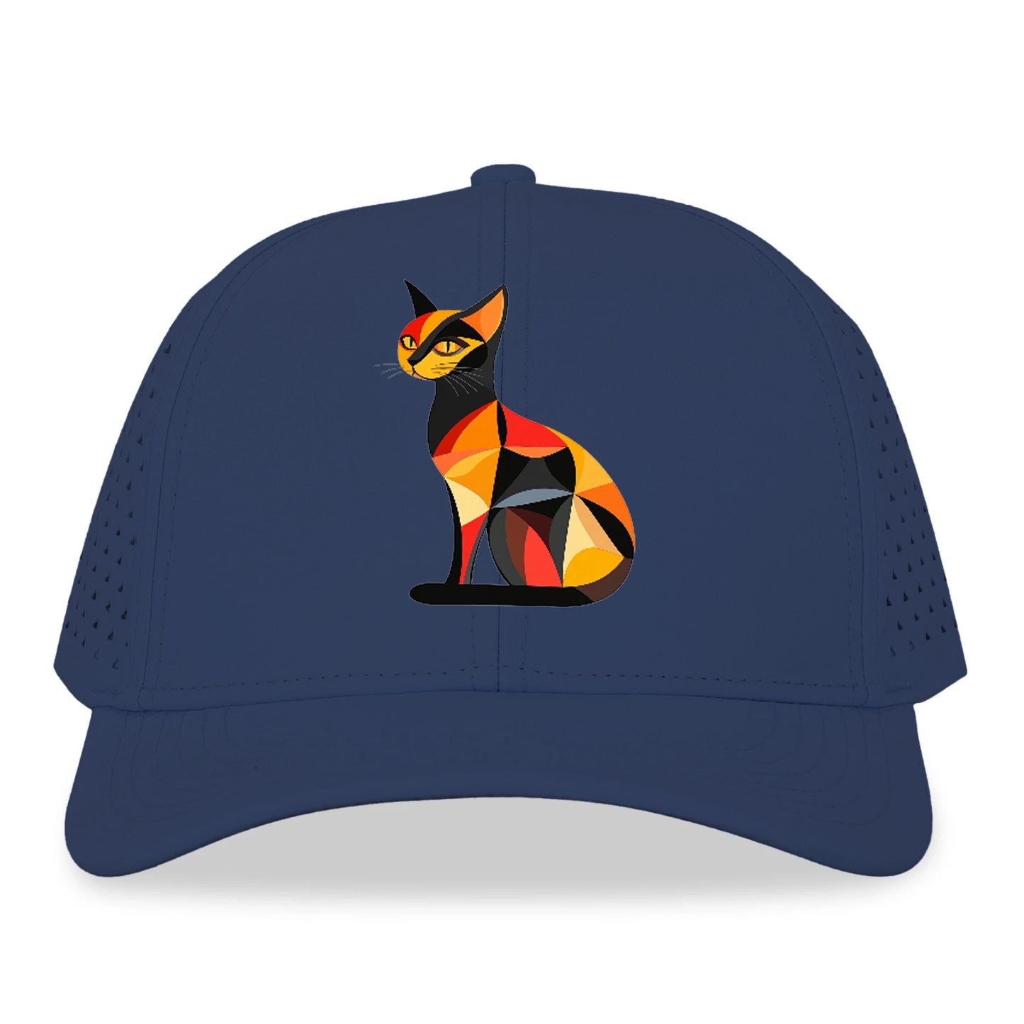 Geometric Cat in Thought Hat