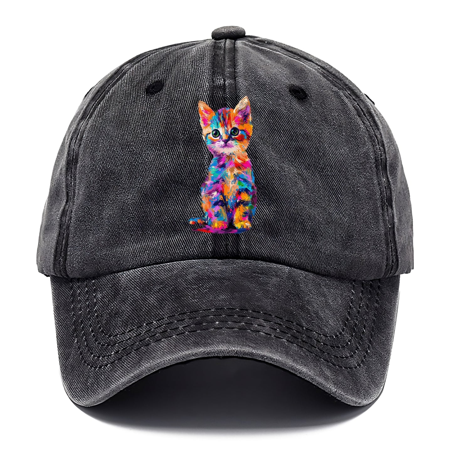 Rainbow Kitten Brushstroke Beauty Hat