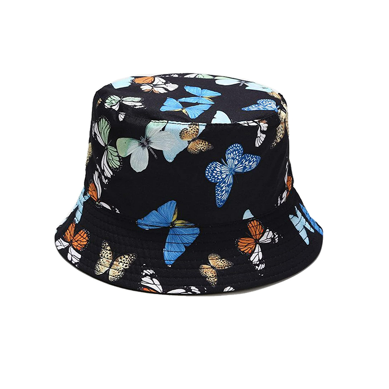 Pandaize Sombrero de cubo reversible con estampado unisex de doble cara 