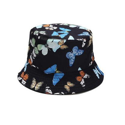 Pandaize Sombrero de cubo reversible con estampado unisex de doble cara 