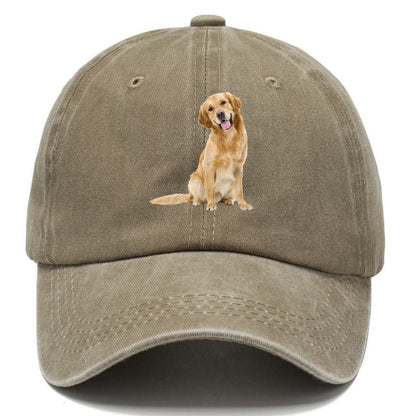 Joyful golden retriever with a radiant smile Hat