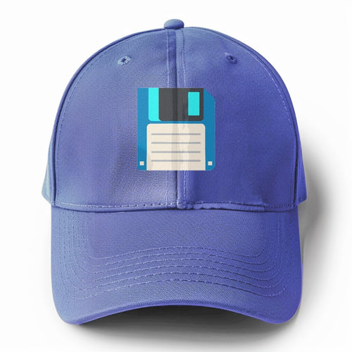 Retro 80s Floppy Disk Blue Solid Color Baseball Cap