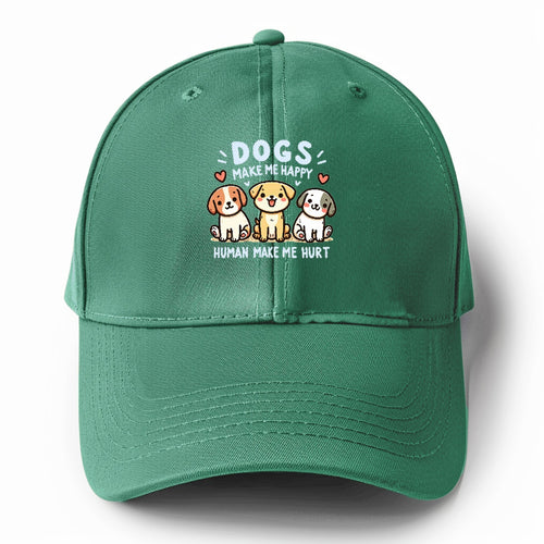 Dogs Make Me Happy Solid Color Baseball Cap