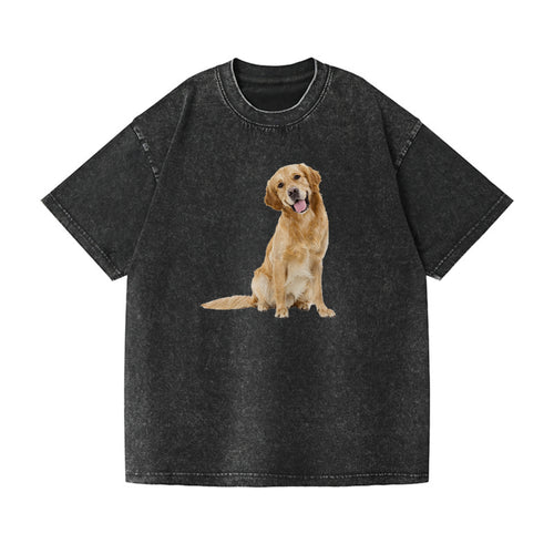 Joyful Golden Retriever With A Radiant Smile Vintage T-shirt