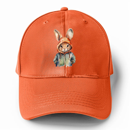 Bunny With A Beanie Solid Color Baseball Cap
