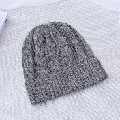 Gorro acogedor de punto torcido: gorro unisex de color sólido para otoño/invierno