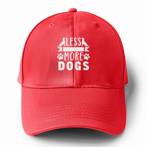 Less People More Dogs Solid Color Baseball Cap